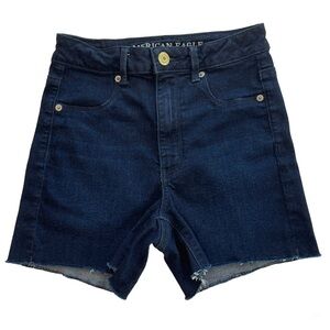 American Eagle Super Stretch Dark Wash Denim Jean Shorts Women Size 4